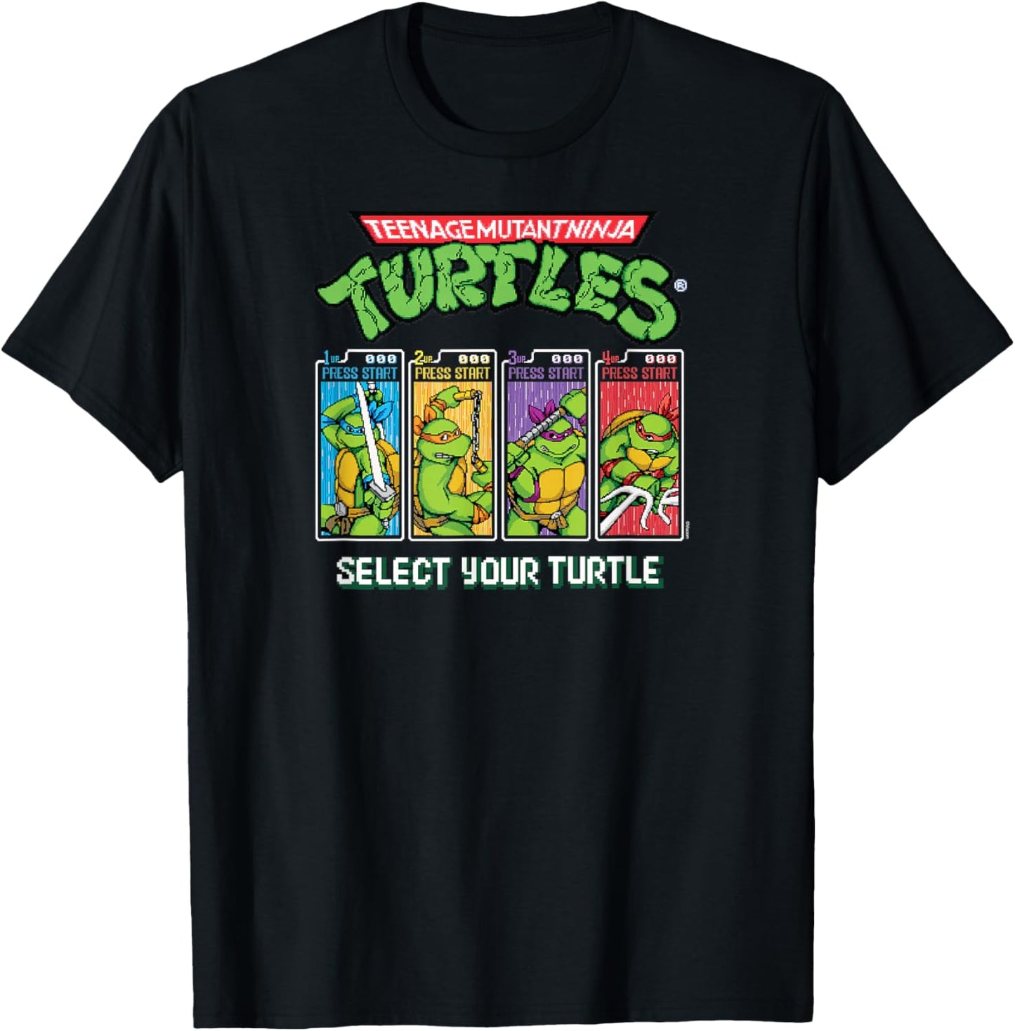 Teenage Mutant Ninja Turtles - Select Your Turtle Video Game T-Shirt - T-Shirt | Black