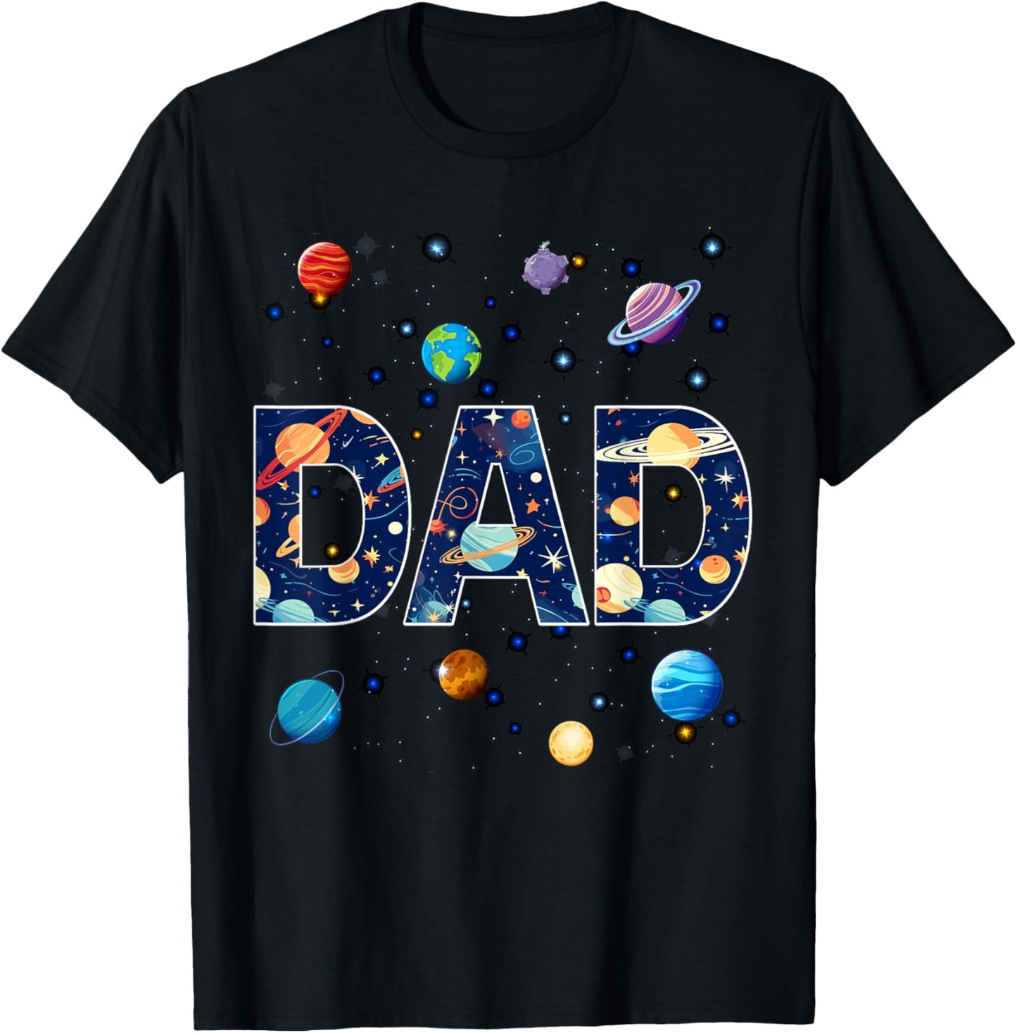 Dad Outer Space Galaxy Birthday T-Shirt - T-Shirt | Black