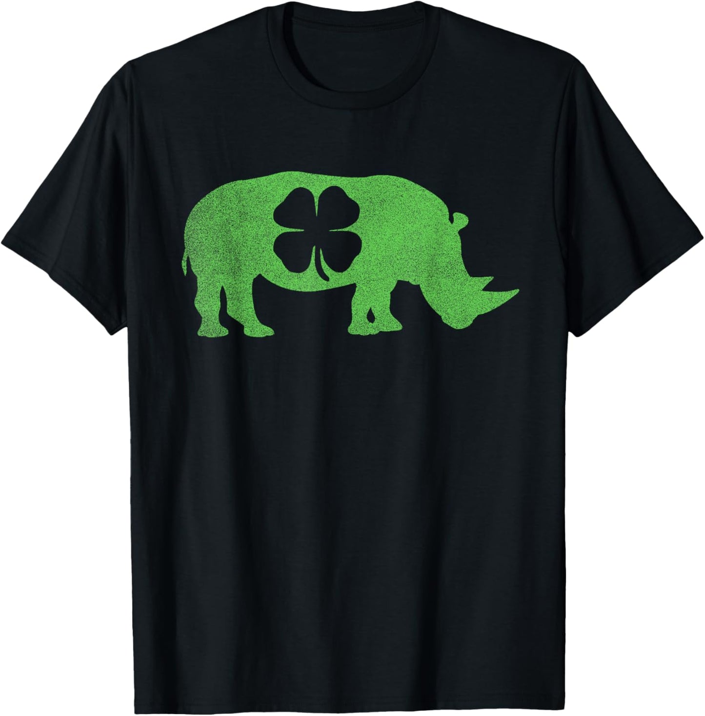 Rhino Rhinoceros - Shamrock St. Patrick's Day Saint Paddy's T-Shirt - T-Shirt | Black