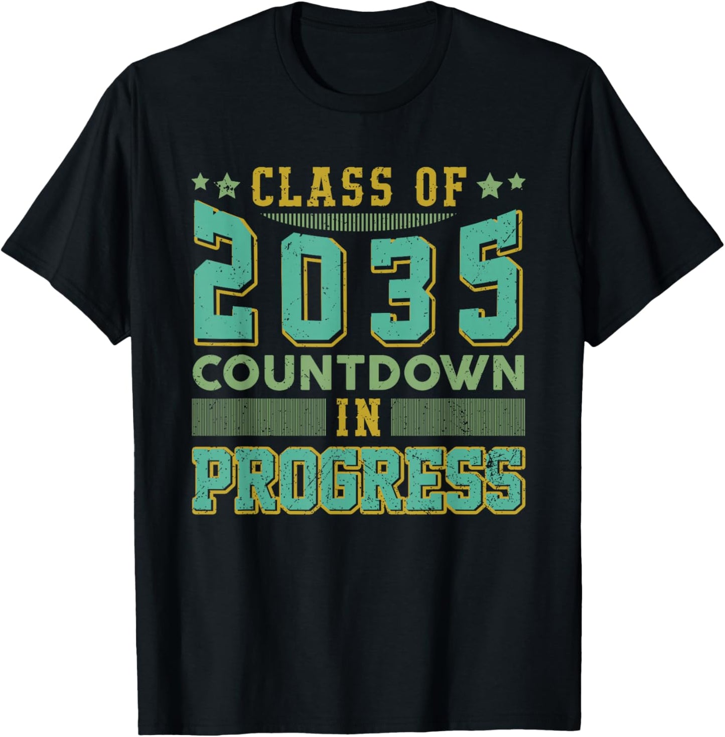 Class of 2035 Countdown in Progress Fun Back to School Retro T-Shirt - T-Shirt | Black