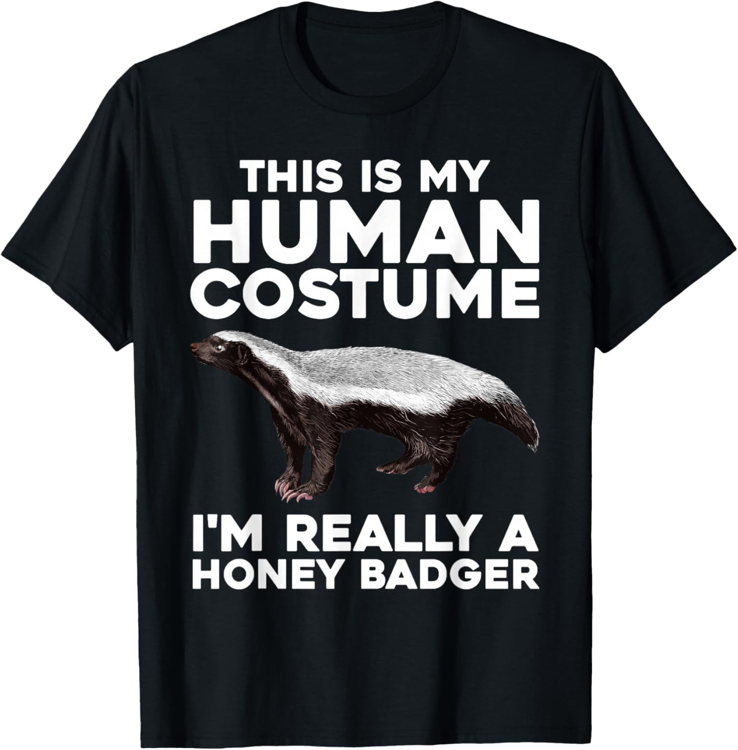 Cute Honey Badger Design Men Women Kids Honey Badger Lover T-Shirt - T-Shirt | Black