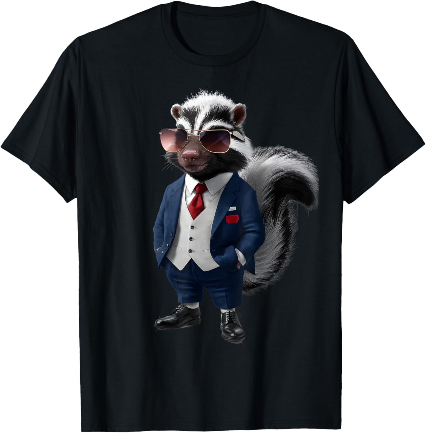 Skunk Men's Women's Skunk in Suit Skunk T-Shirt - T-Shirt | Black