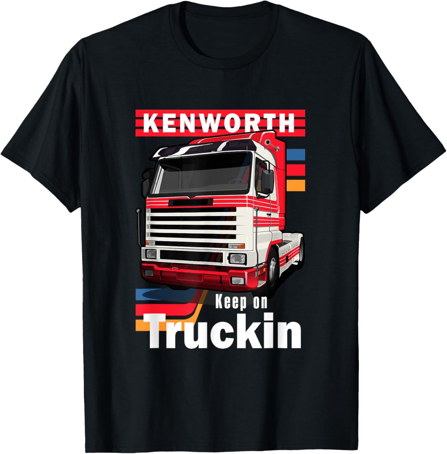Kenworth Keep On Truckin - Men's -Adults Classic Fit Black Short Sleeve - Small T-Shirt - T-Shirt | Black