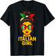 Italian Girl - Italy Flag Hair Bun Design T-Shirt - T-Shirt | Black