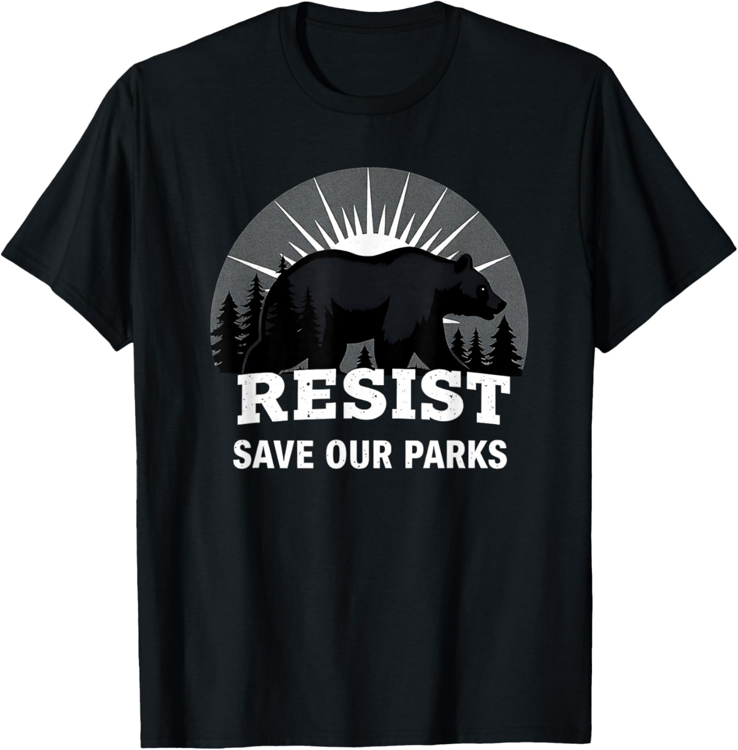 Resist Save Our Parks Alt US National Parks Bear Nature T-Shirt - T-Shirt | Black