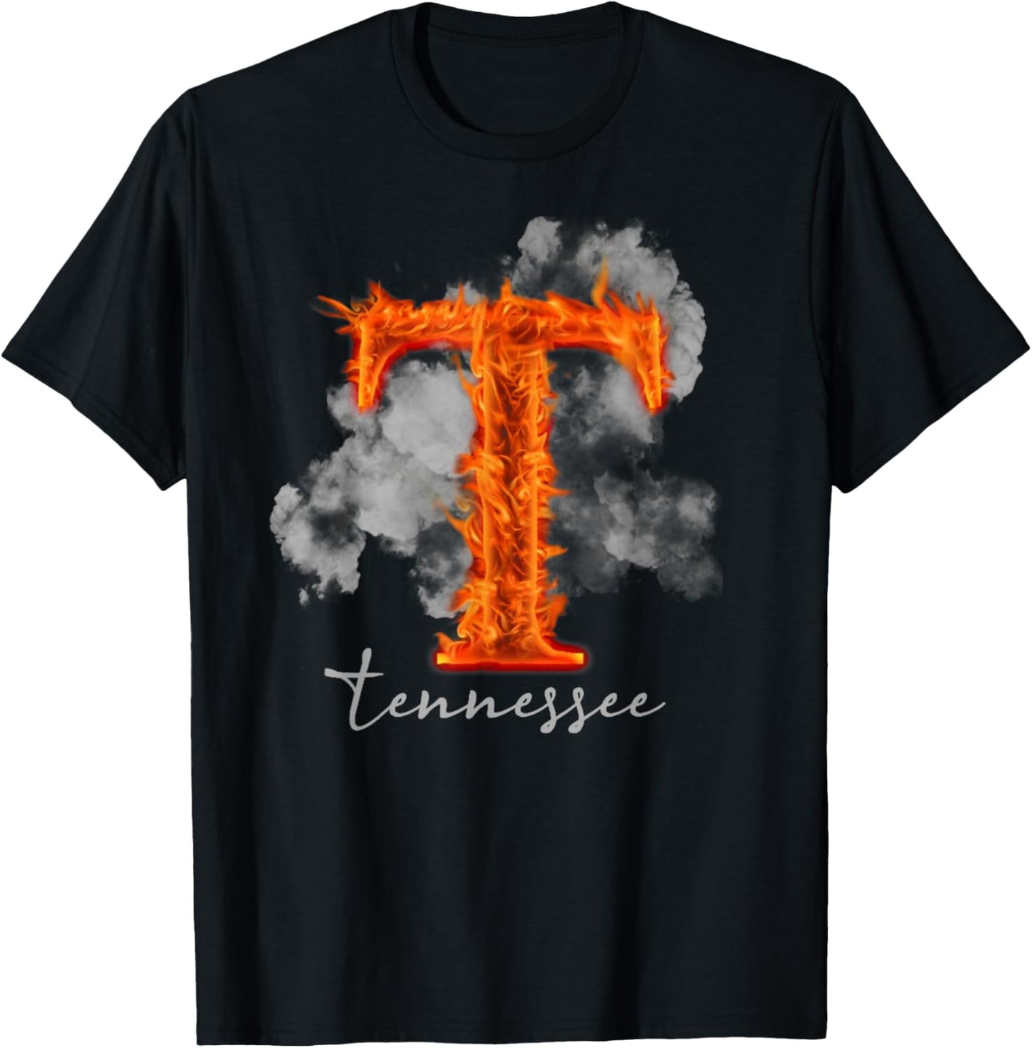 Tennessee TN Orange Print Design, Tennessee Lovers Outfits T-Shirt - T-Shirt | Black