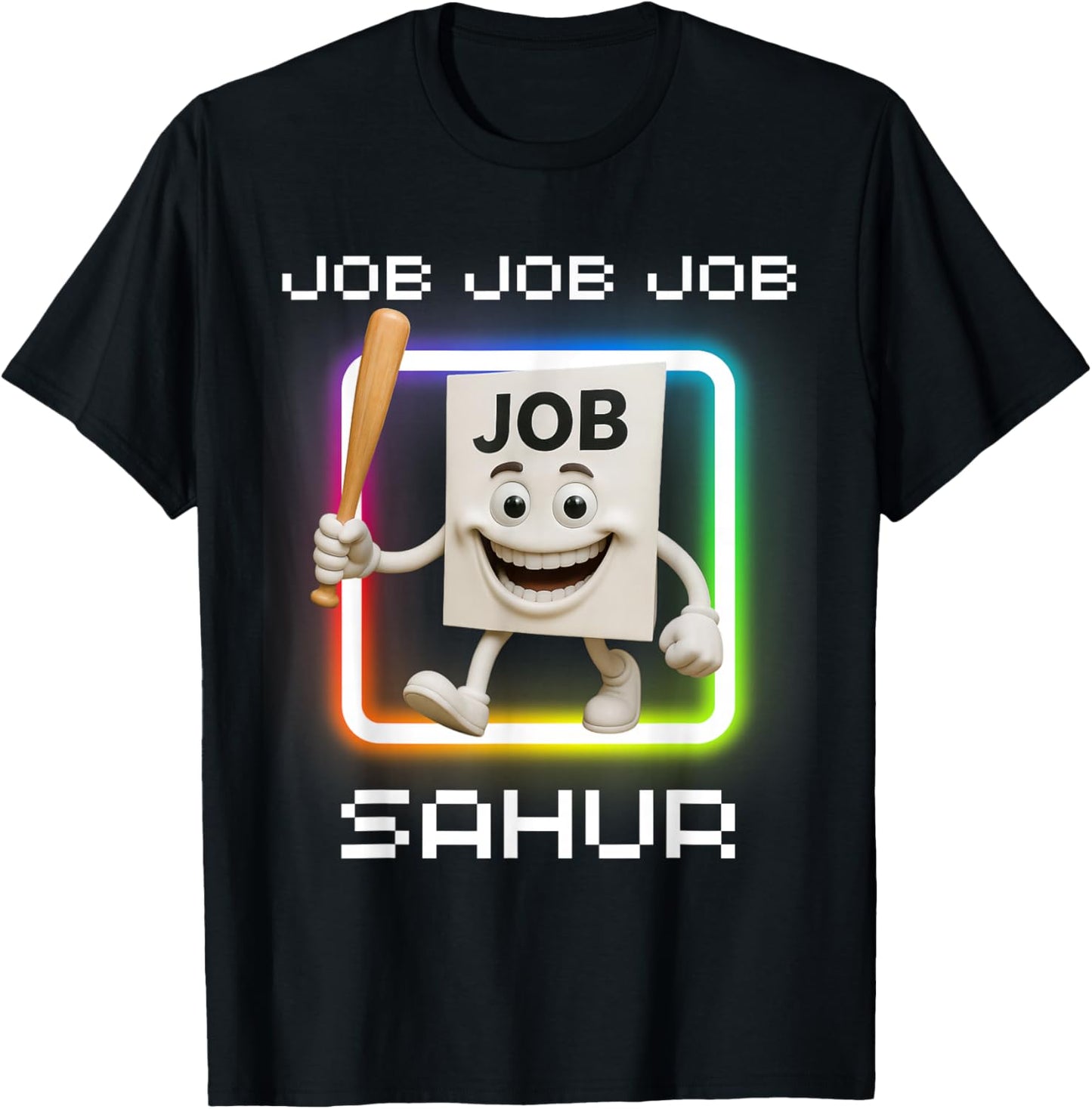 Job Job Job Sahur Italian Brainrot Meme for Kids T-Shirt - T-Shirt | Black