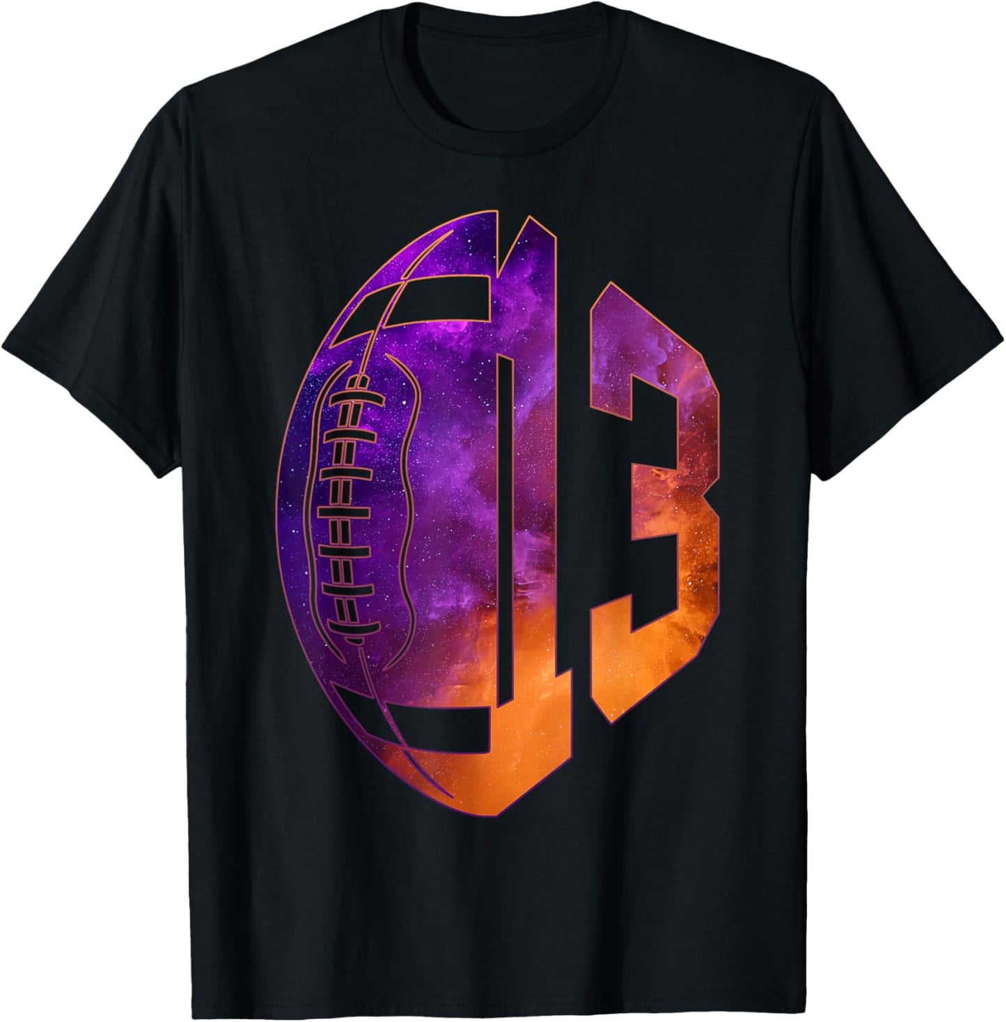 Number 13 Years Football 13TH Birthday T-Shirt - T-Shirt | Black