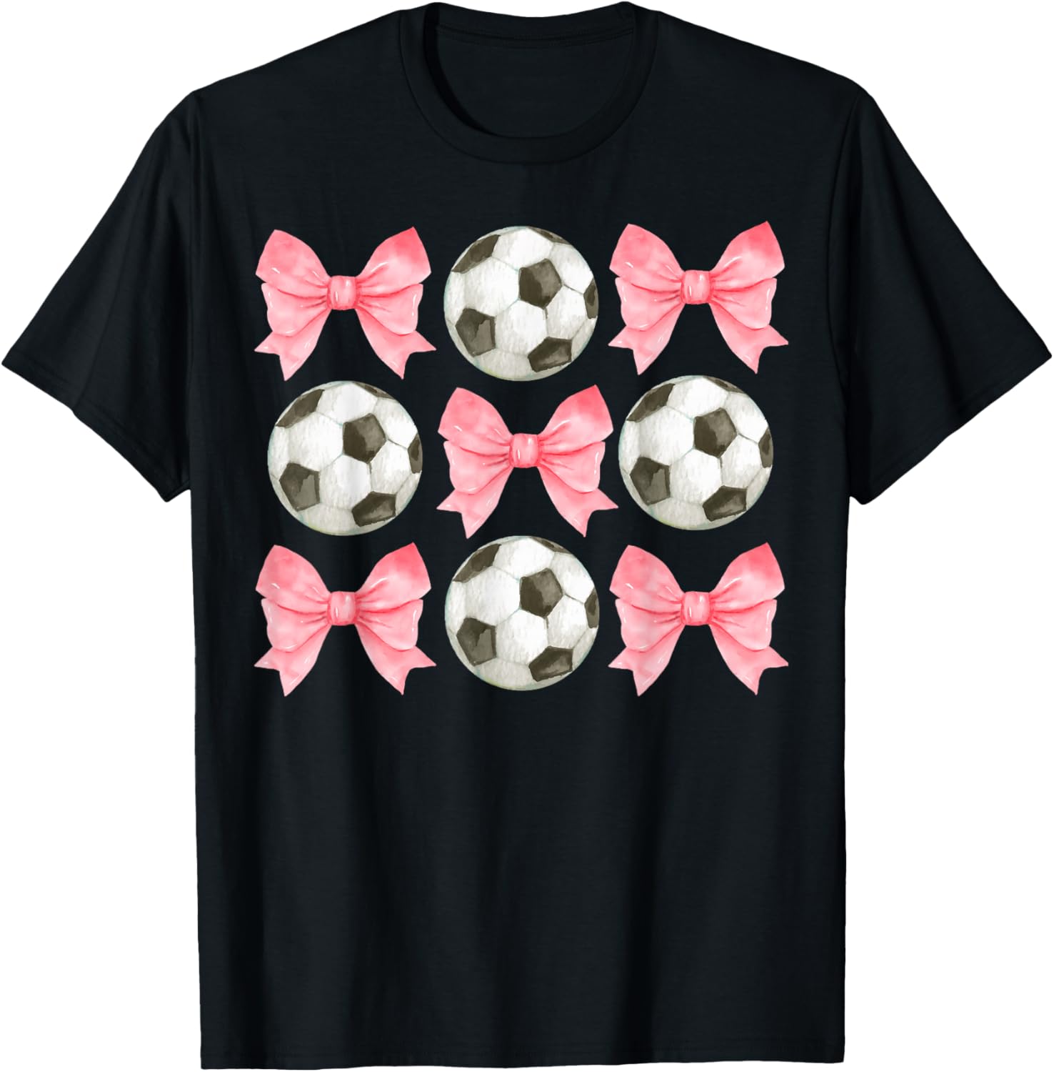 Soccer Mom Sister Tween Teen Girl Girly Pink Bow Preppy T-Shirt - T-Shirt | Black