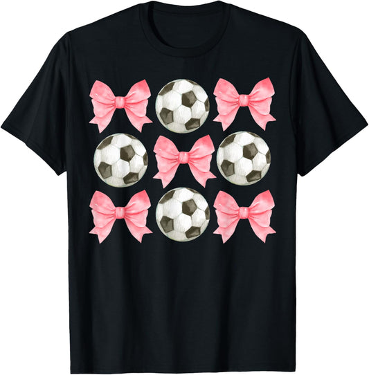 Soccer Mom Sister Tween Teen Girl Girly Pink Bow Preppy T-Shirt - T-Shirt | Black