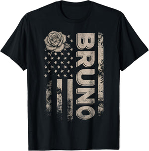 Love Heart Bruno First Name Personalized Women Kids T-Shirt - T-Shirt | Black