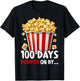 100th Day Of School 100 Days Popped On By Popcorn T-Shirt - T-Shirt | Black