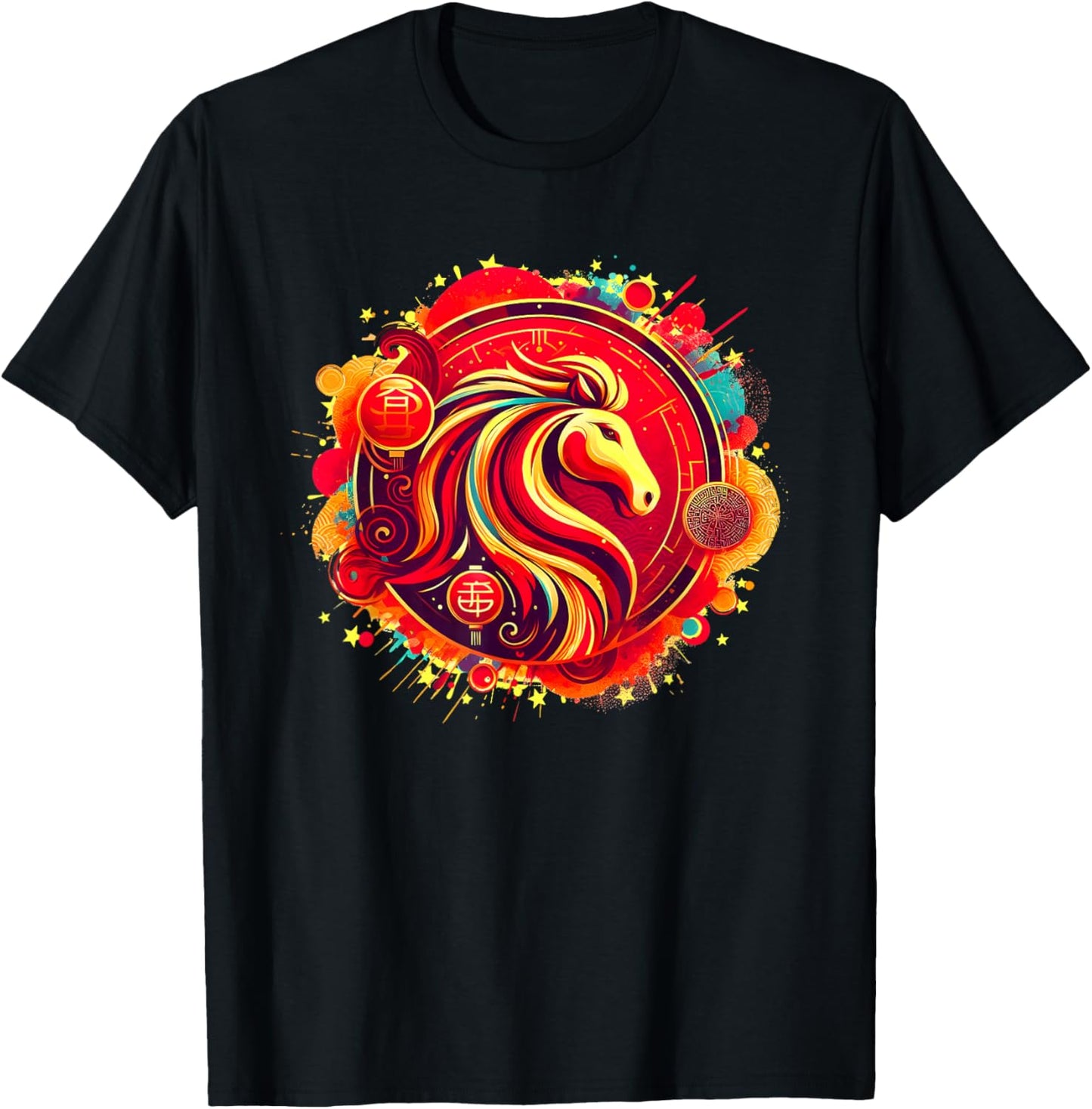 Year of the Horse 2026 Chinese Zodiac Lunar New Year T-Shirt - T-Shirt | Black