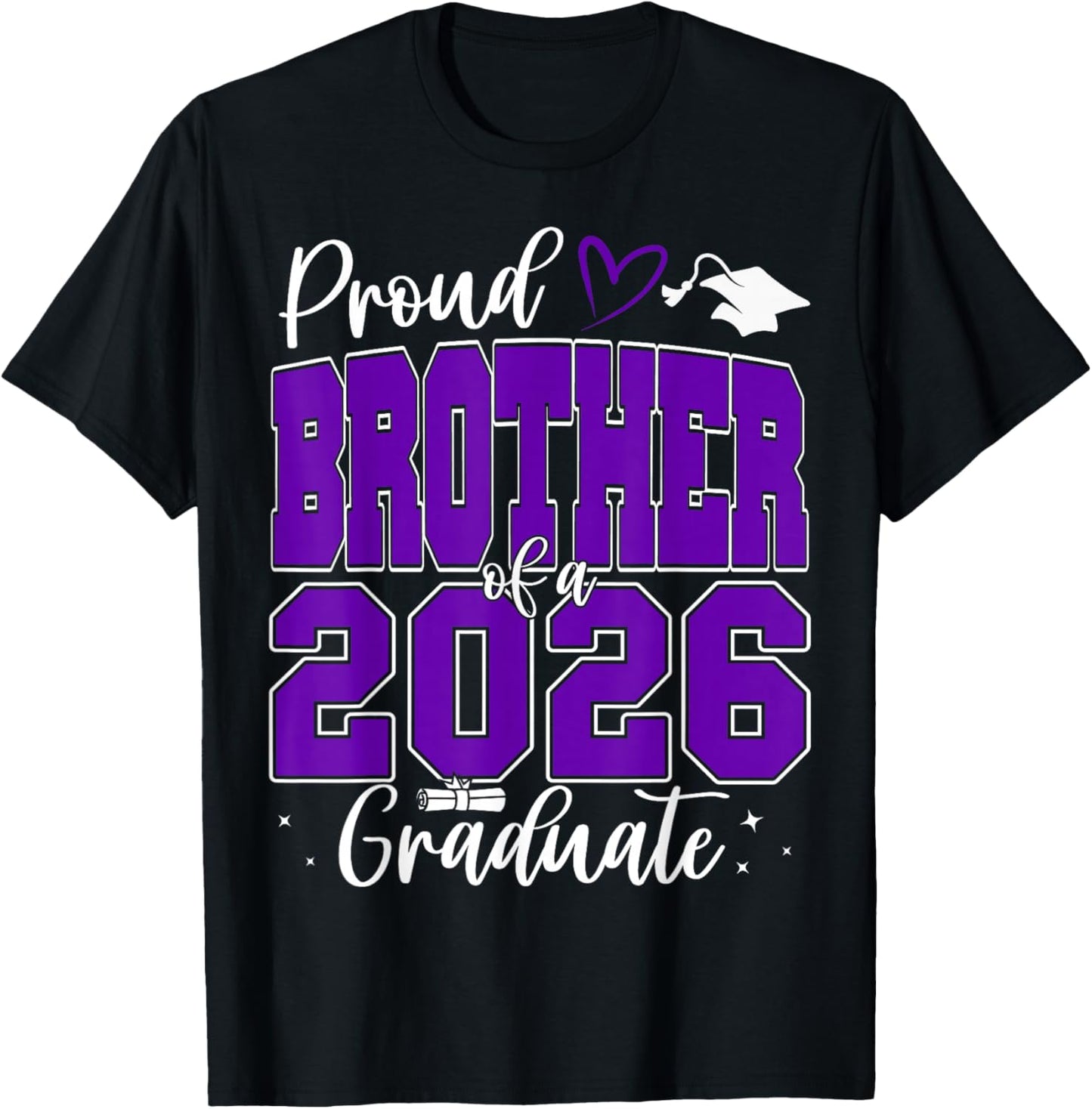 Proud Brother of a Class of 2026 Graduate Senior Graduation T-Shirt - T-Shirt | Black