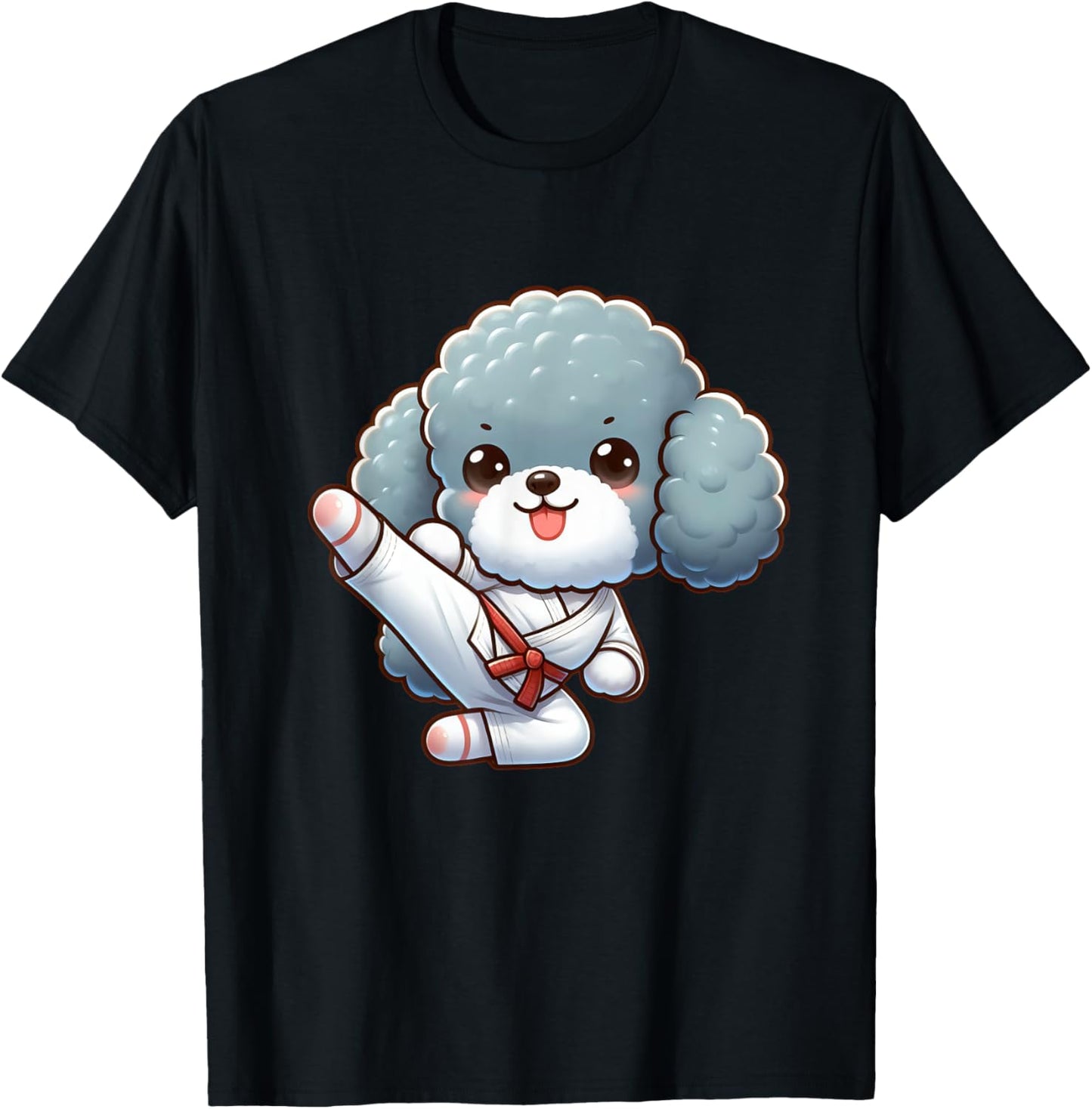 Cute Poodle Karate Dog Martial Arts T-Shirt - T-Shirt | Black