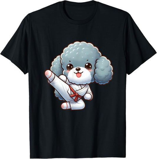 Cute Poodle Karate Dog Martial Arts T-Shirt - T-Shirt | Black