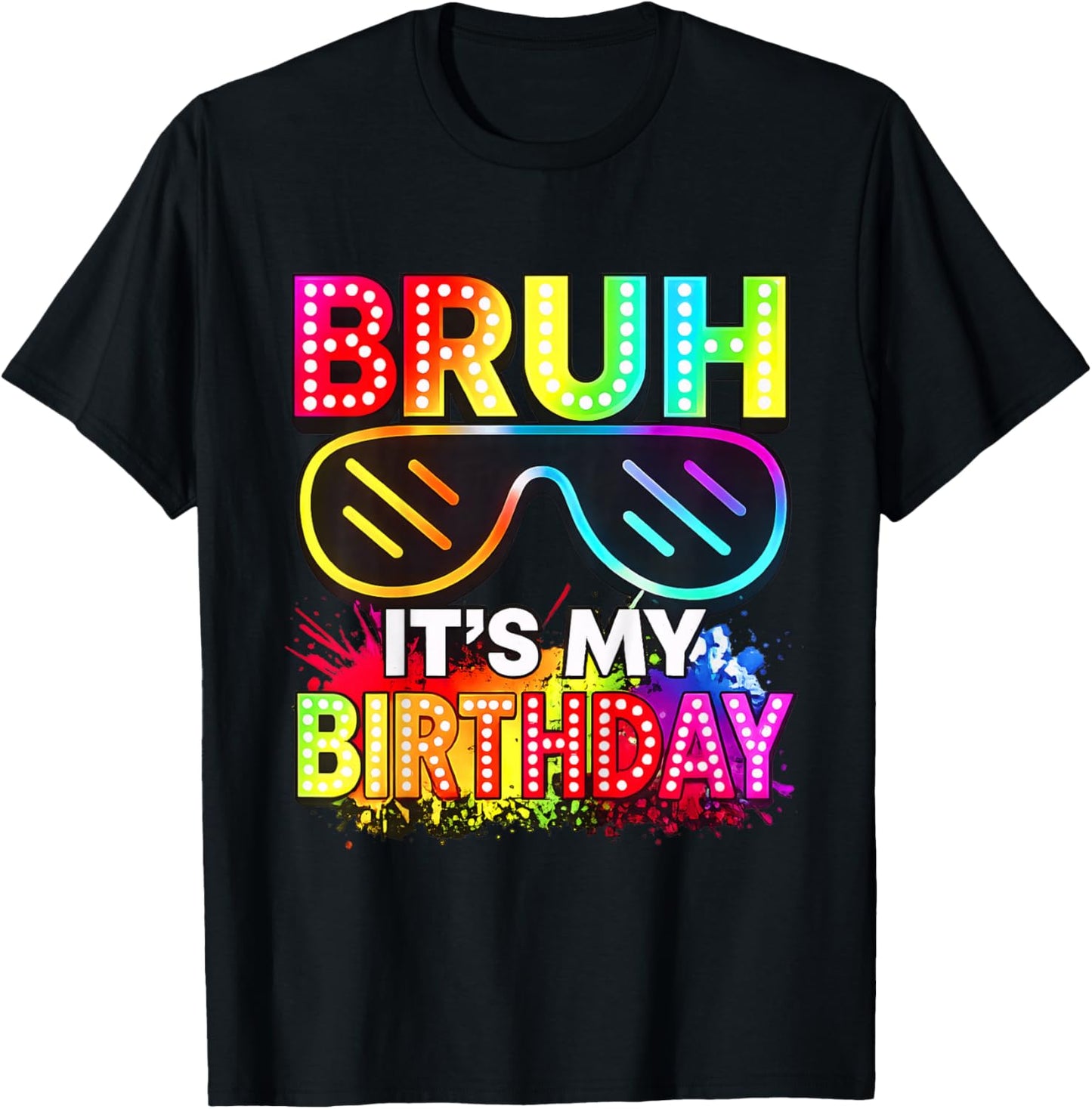 It's My Birthday Sunglasses Glowing Birthday Party Boy Girls T-Shirt - T-Shirt | Black