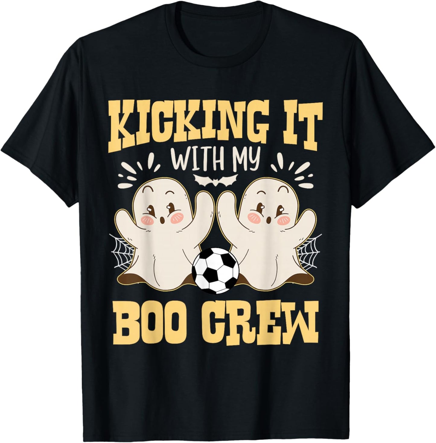 Kicking It With My Boo Crew Halloween Soccer T-Shirt - T-Shirt | Black