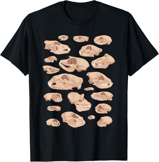 Animal Skulls Biology Diagram Science & Nature T-Shirt - T-Shirt | Black