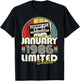 Vintage Birthday 40 Years Born in January 1986 Man Woman T-Shirt - T-Shirt | Black