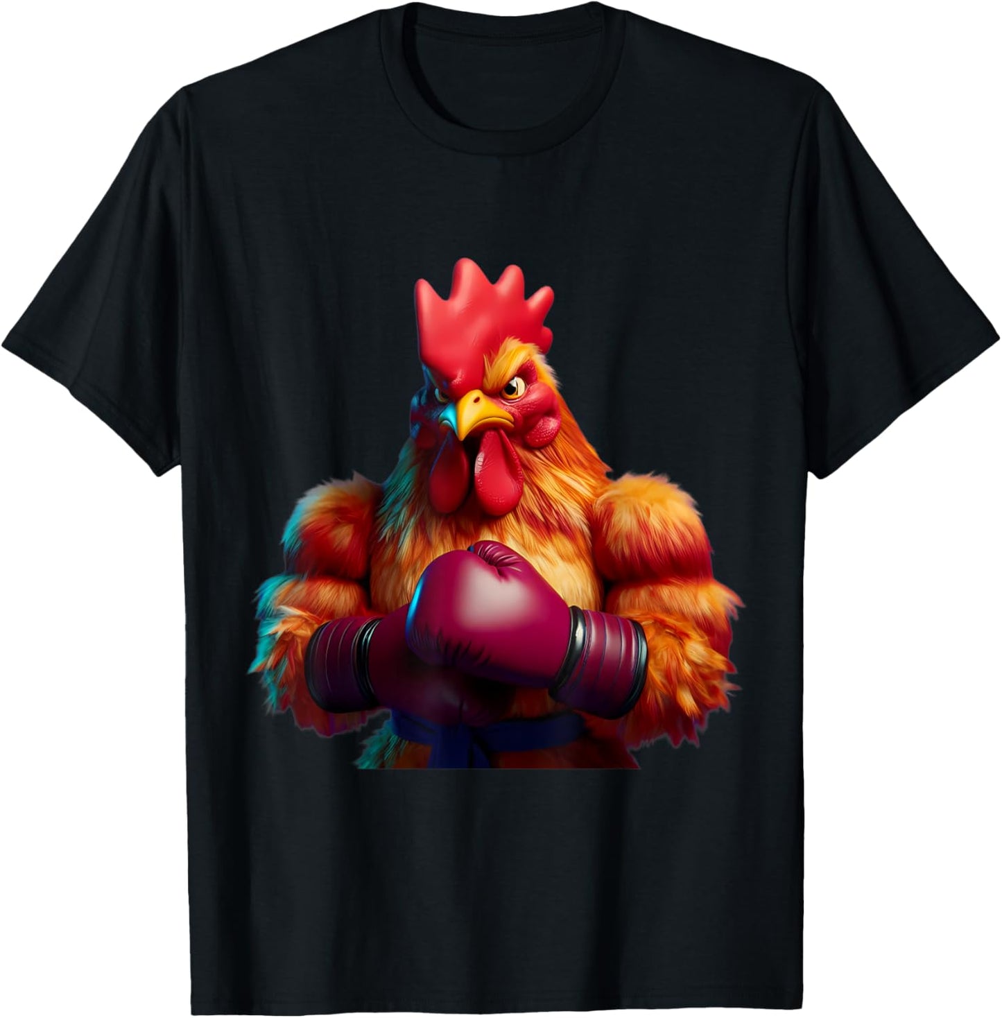 Boxing Chicken Boxer Kickboxer MMA Fighter Combat Sports Gym T-Shirt - T-Shirt | Black
