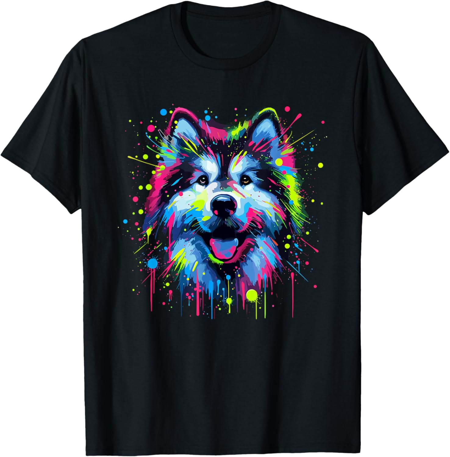 Splash Art Alaskan Malamute Malamutes T-Shirt - T-Shirt | Black