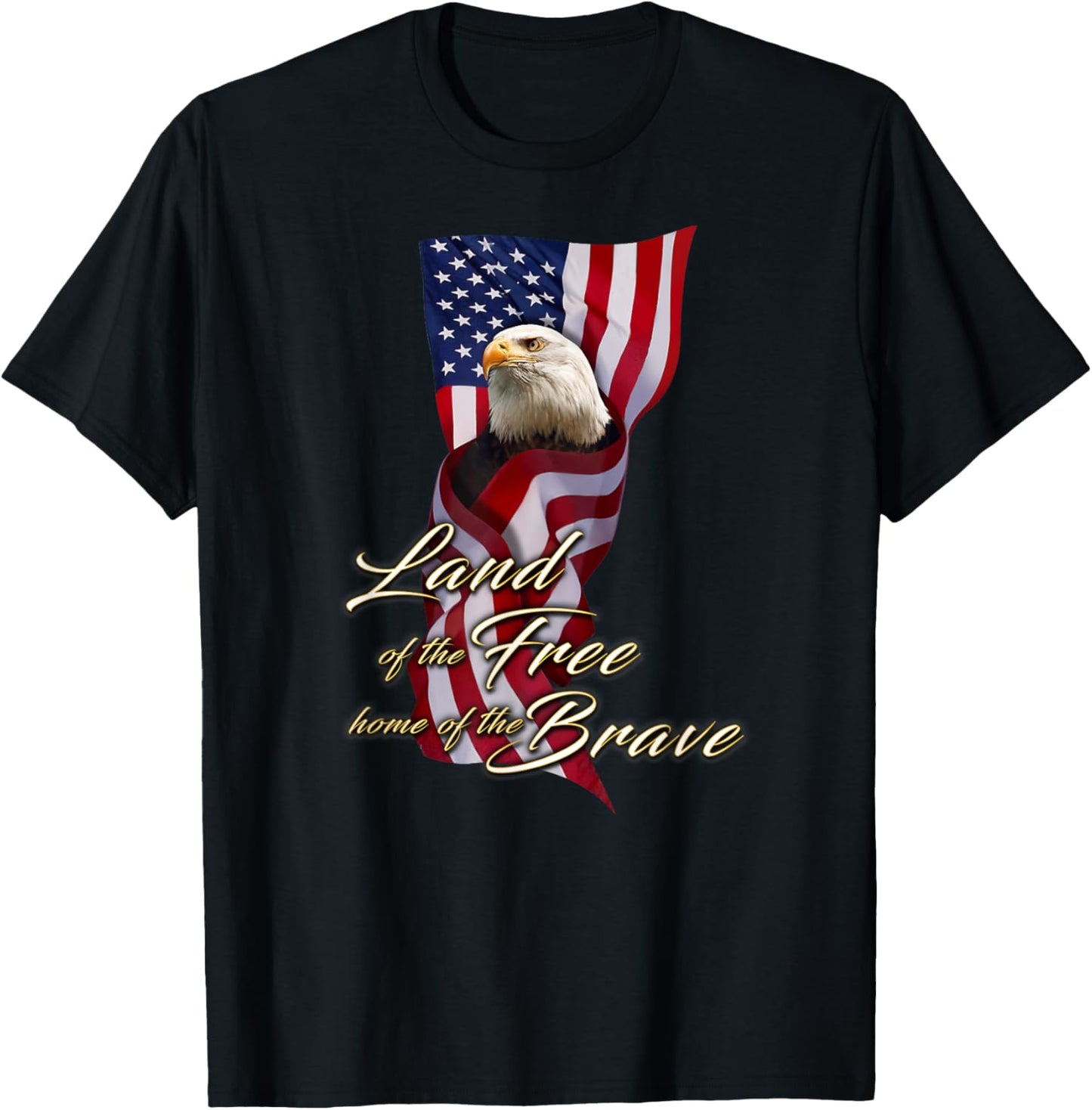 American Flag Eagle T-Shirt - T-Shirt | Black