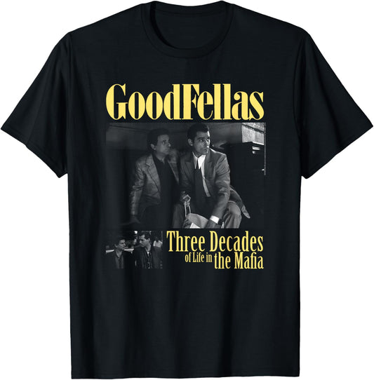 Goodfellas Three Decades Black & White Photos Movie T-Shirt - T-Shirt | Black