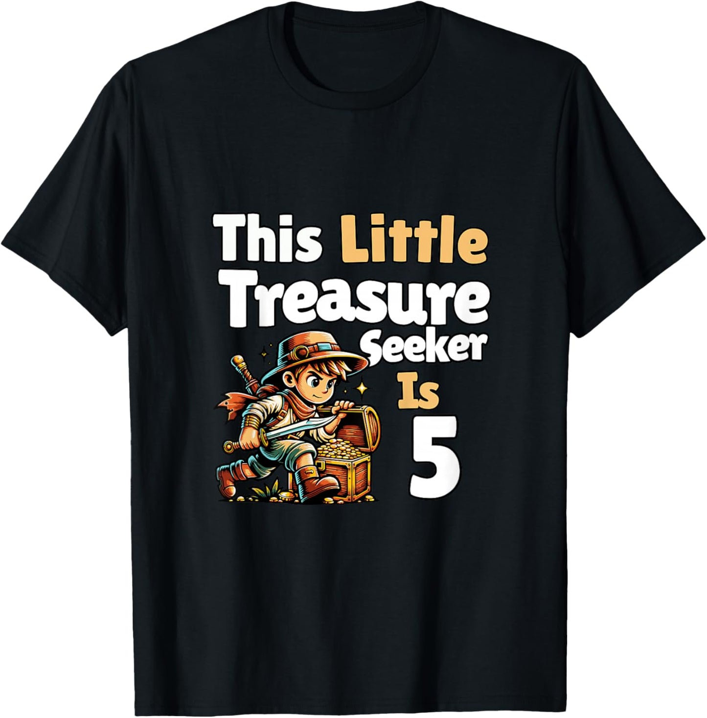 Treasure Seeker 5 Year Old 5th Birthday Boy T-Shirt - T-Shirt | Black