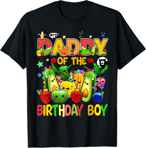Daddy Of The Birthday Boy Family Fruit Birthday Hey Bear T-Shirt - T-Shirt | Black