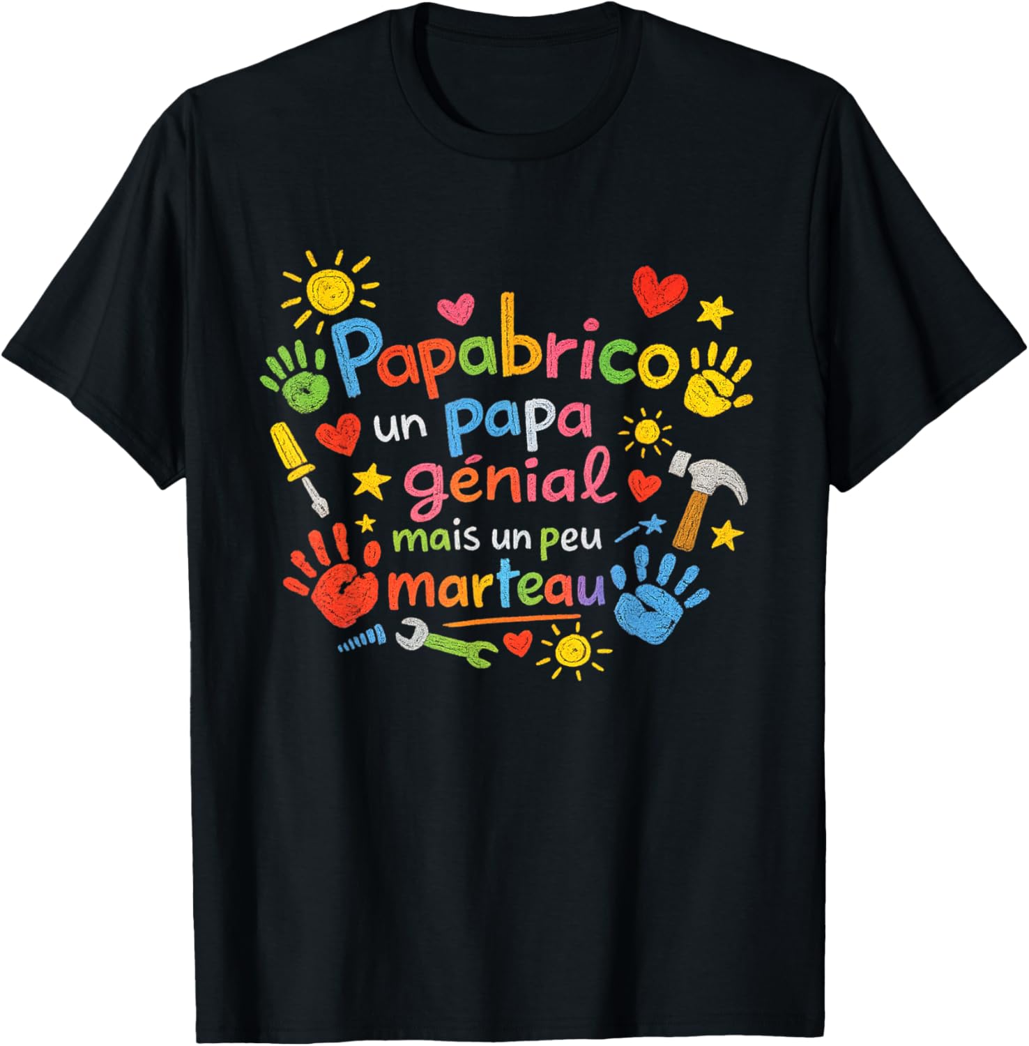 Cadeau Papa Bricoleur PapaBrico Fête des Pères Original Noël T-Shirt - T-Shirt | Black