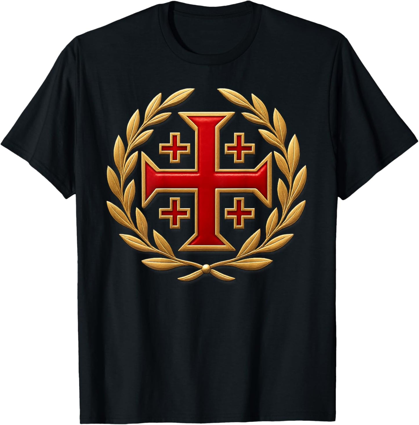 Epic Jerusalem Cross - Christian Templars T-Shirt - T-Shirt | Black
