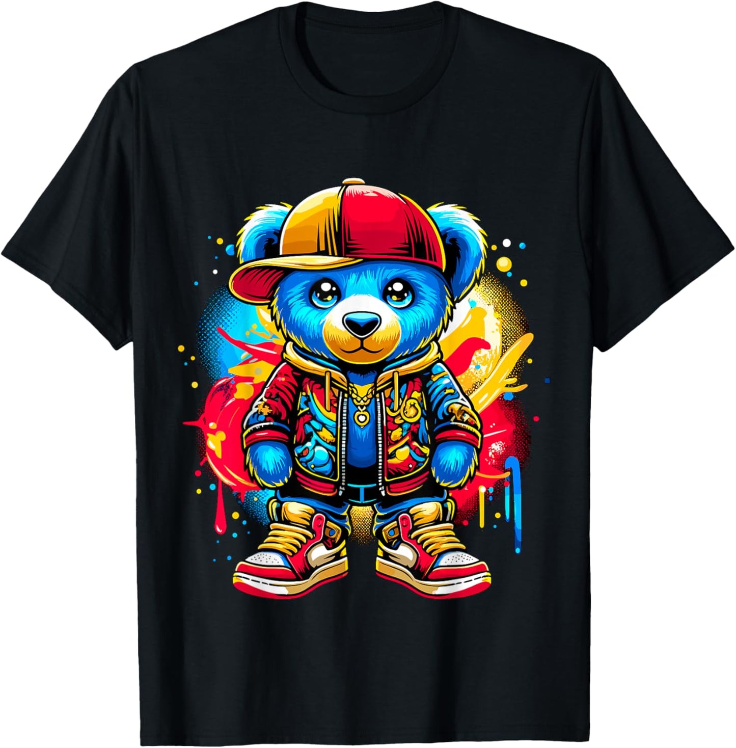 Hip Hop Teddy Bear Cool T-Shirt - T-Shirt | Black