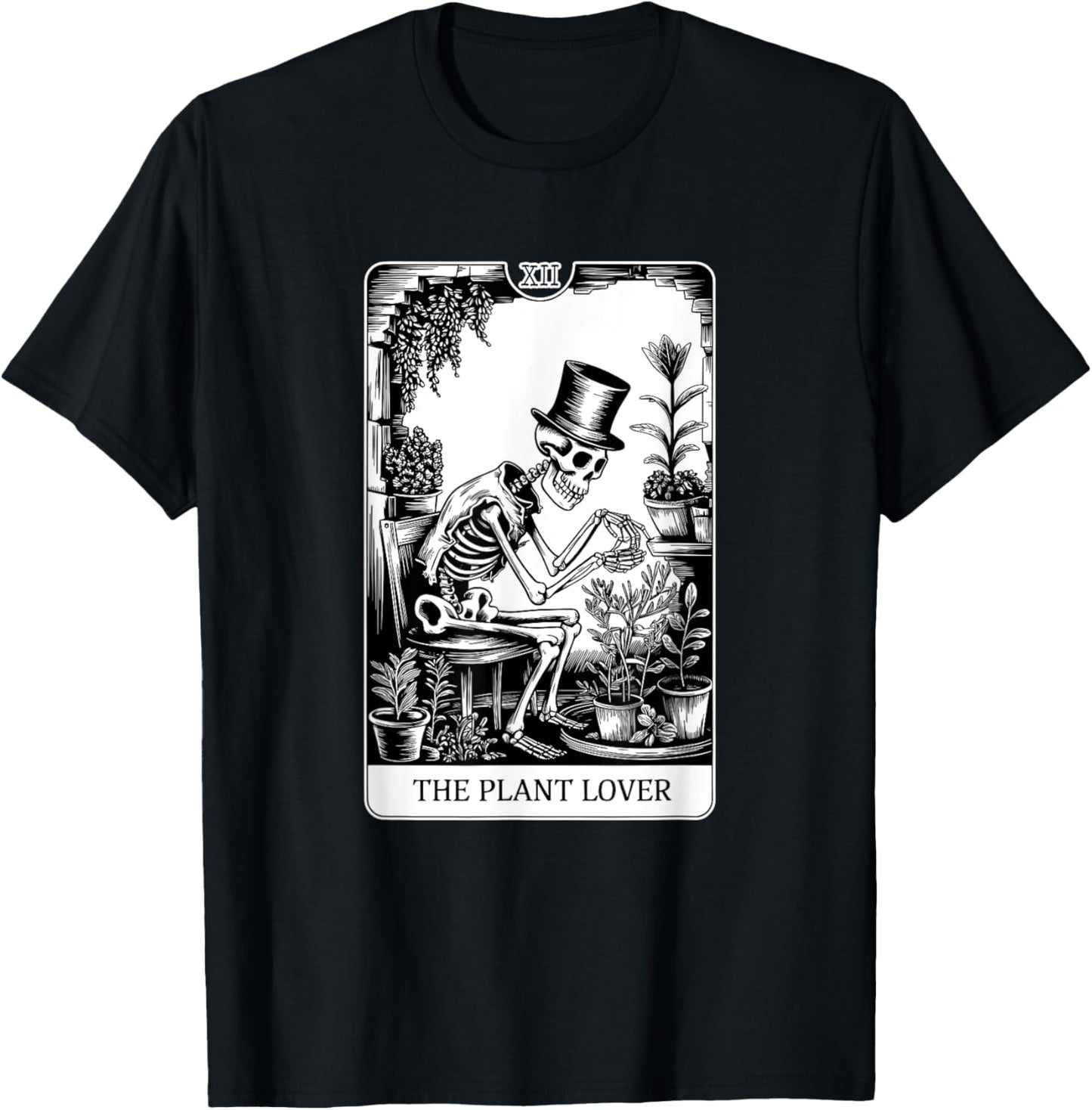 The Plant Lover Tarot Card, Houseplants T-Shirt - T-Shirt | Black