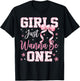 Girls Just Wanna Be One Pink Bow First Birthday Girl 1yr T-Shirt - T-Shirt | Black