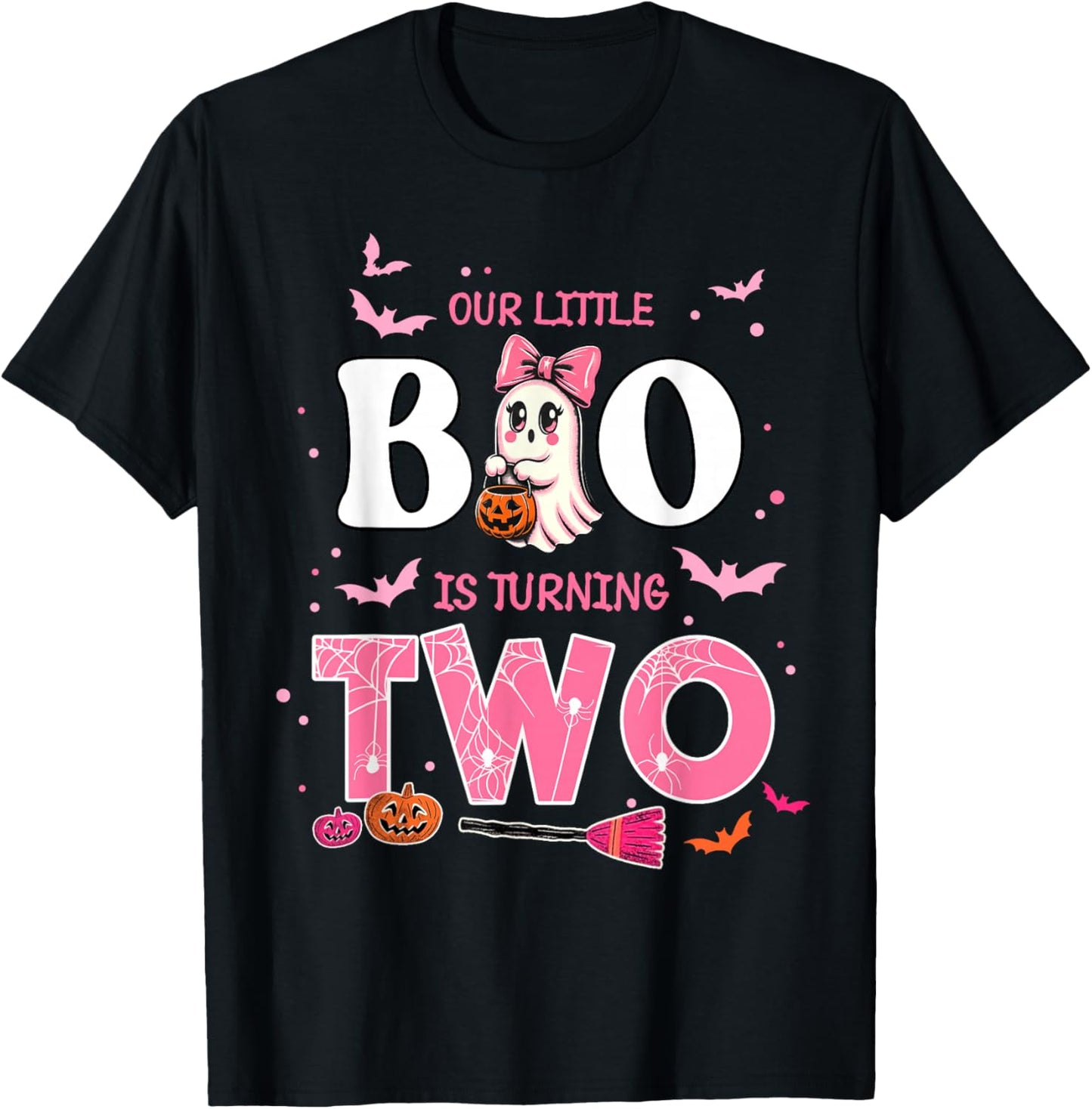 Our Little Boo is Turning Two 2nd Birthday Outfit Girl T-Shirt - T-Shirt | Black