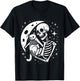 Vintage Skeleton Cat Skull Goth Halloween Men Women Kids T-Shirt - T-Shirt | Black