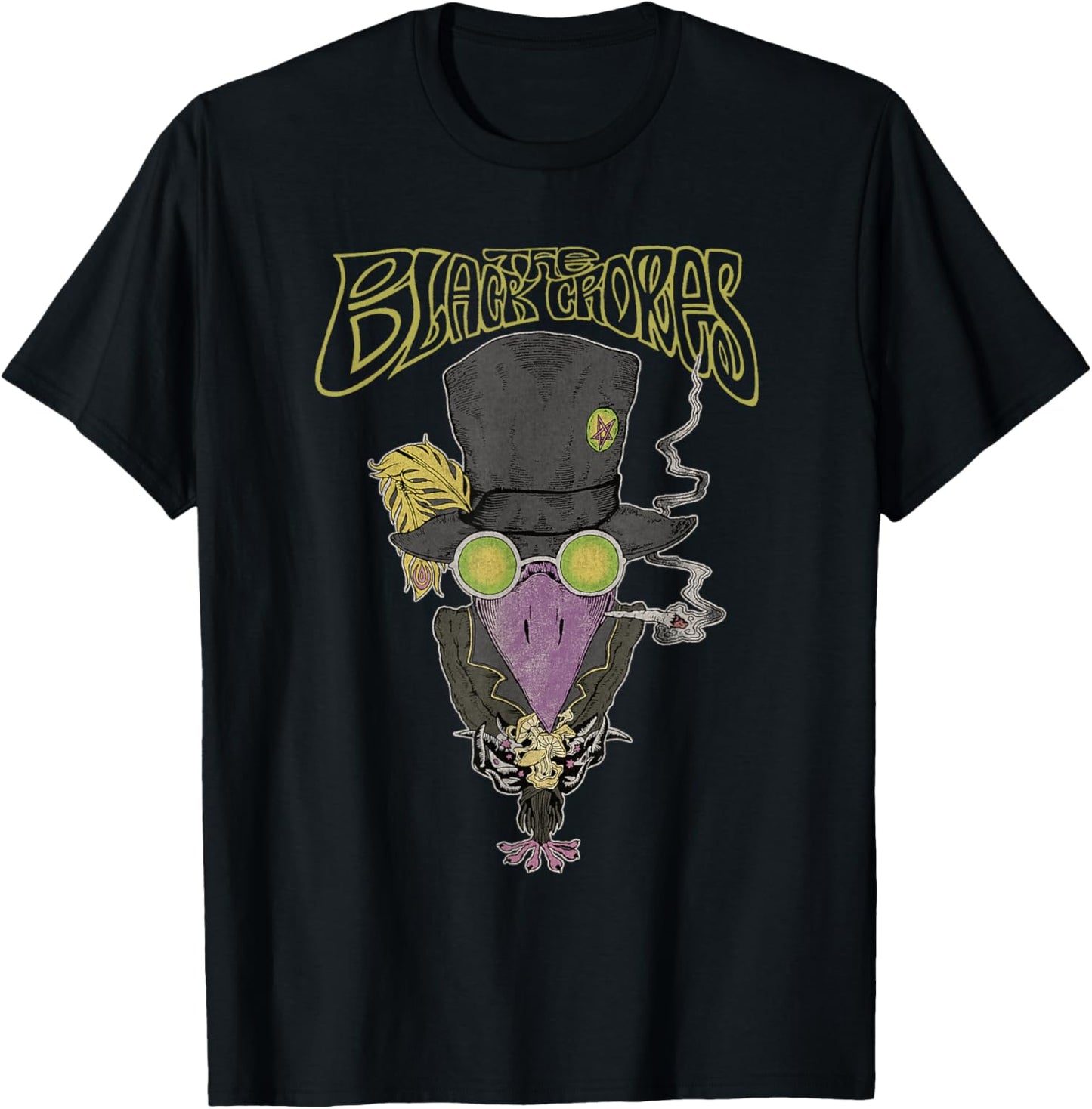 Official The Black Crowes Top Hat Crowe T-Shirt - T-Shirt | Black