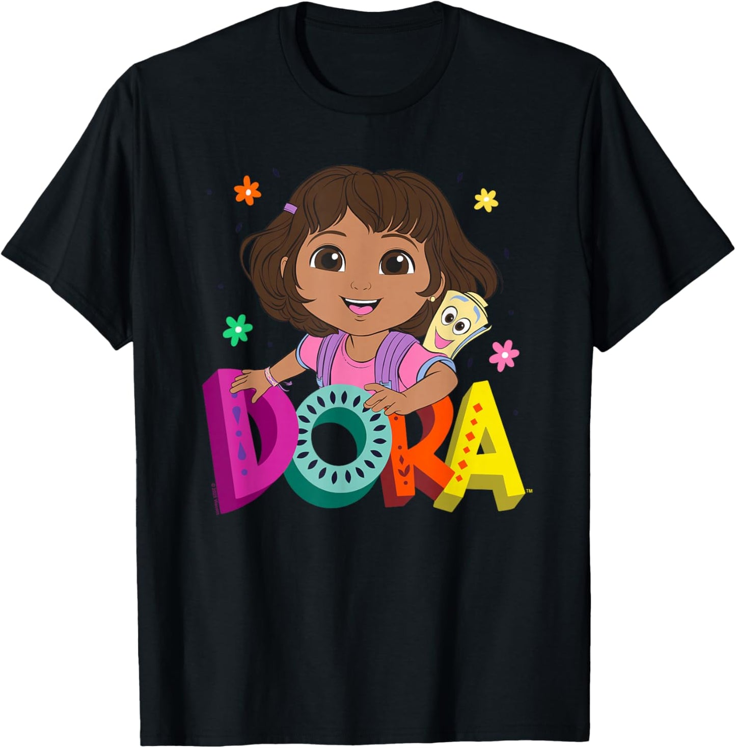 Dora (2024) Dora and Map Logo T-Shirt - T-Shirt | Black