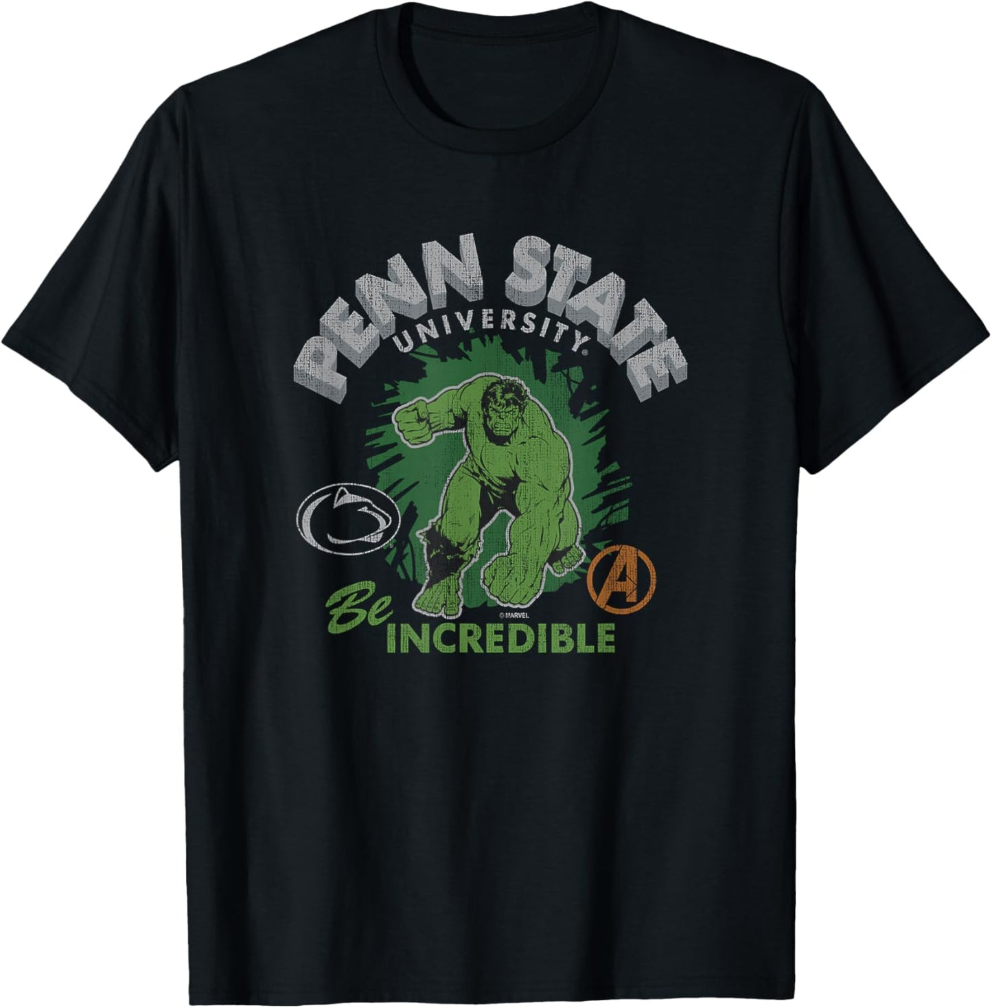 Penn State Nittany Lions Hulk Vintage Marvel Navy T-Shirt - T-Shirt | Black