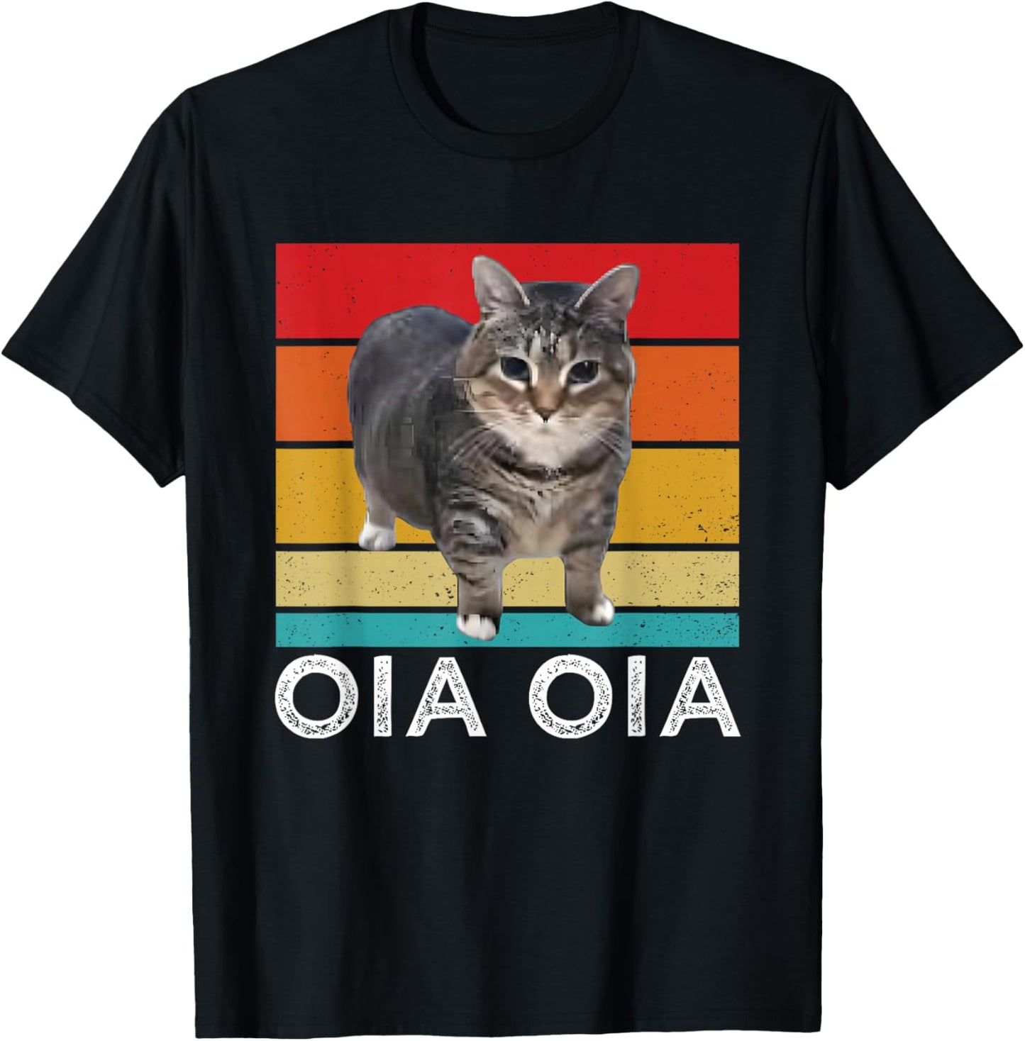 Oia Cat Meme I Wake Up Engage Tomfoolery Oiia Cat Spinnin , Black, S T-Shirt - T-Shirt | Black