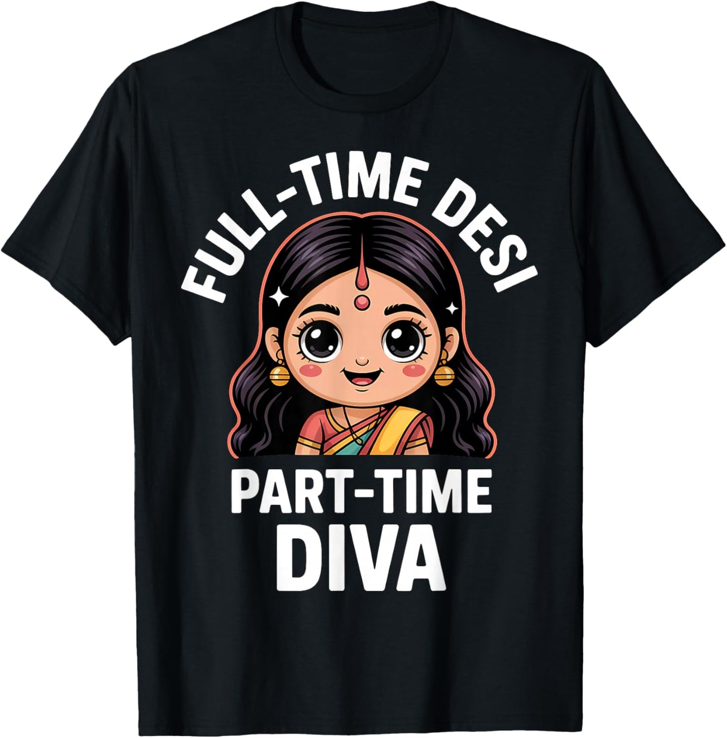 Funny Indian Girl Desi Roots T-Shirt - T-Shirt | Black