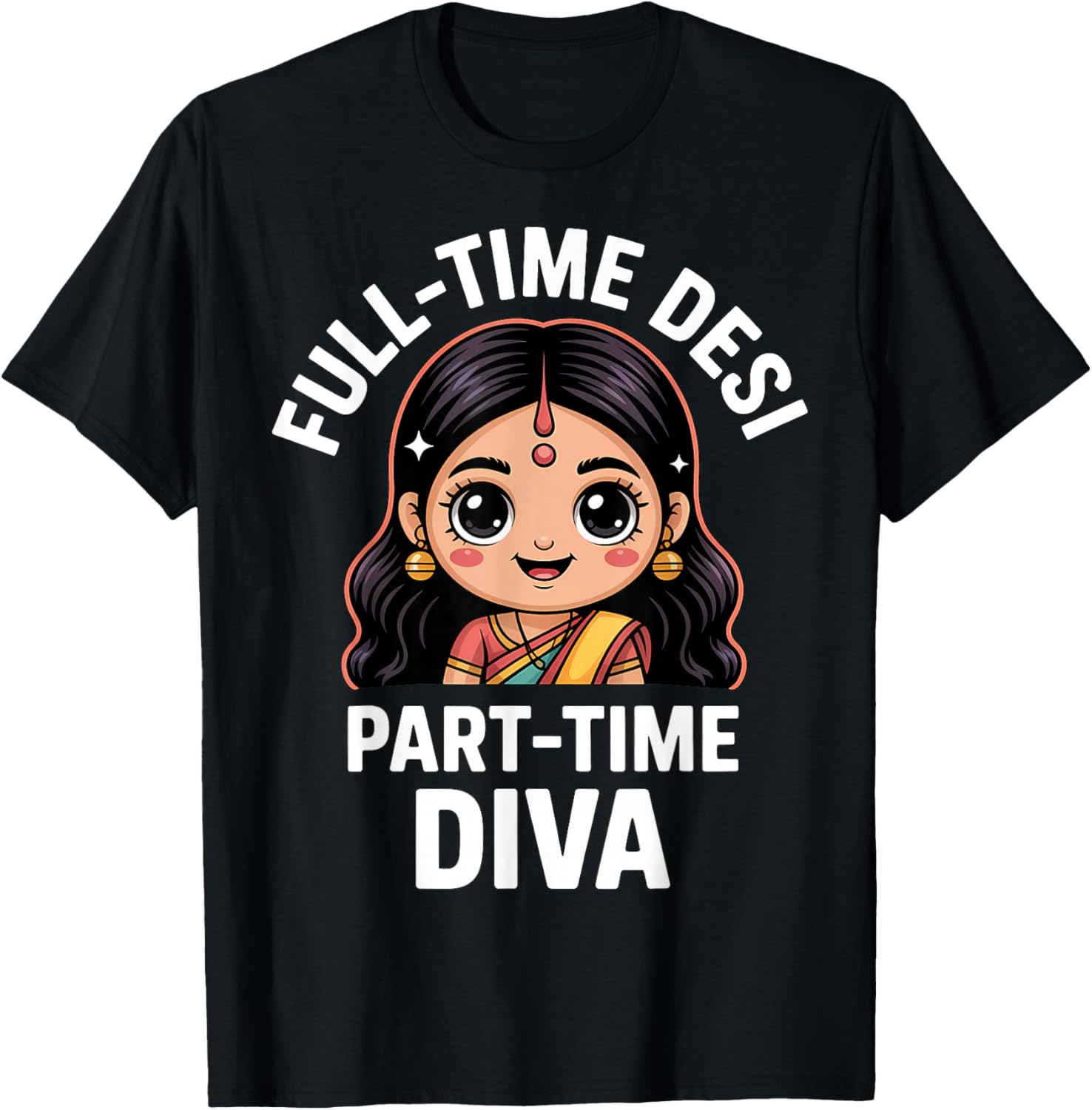 Funny Indian Girl Desi Roots T-Shirt - T-Shirt | Black