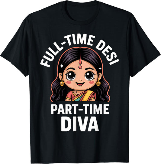 Funny Indian Girl Desi Roots T-Shirt - T-Shirt | Black