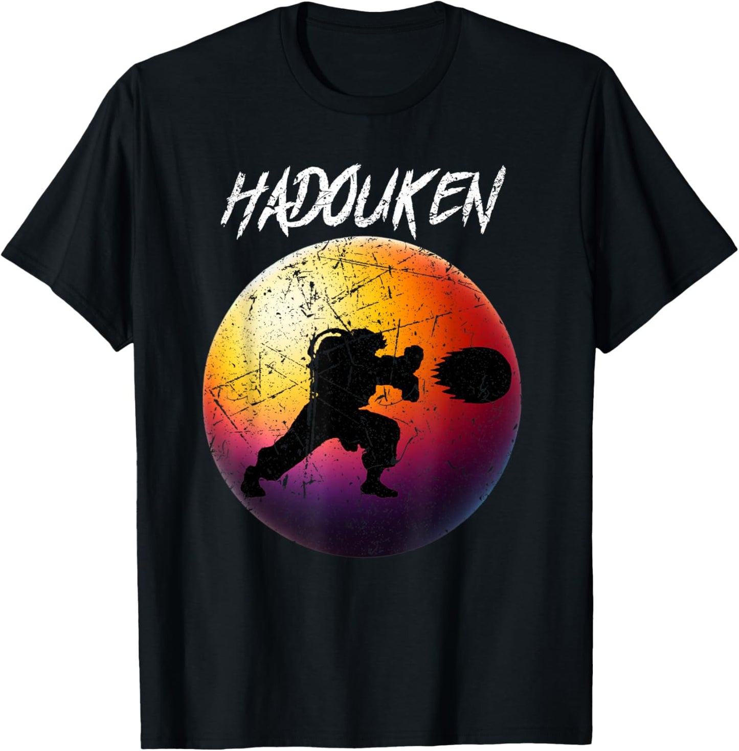 Retro Vintage Hadouken Fighter T-Shirt - T-Shirt | Black