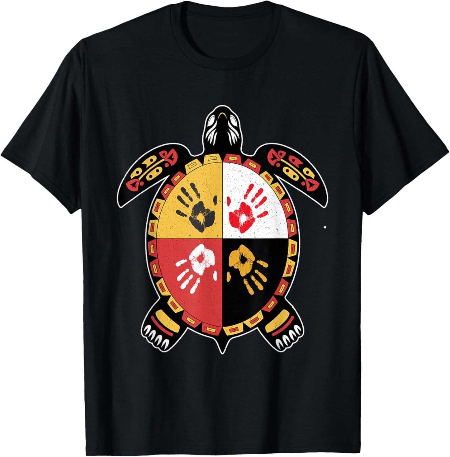 Medicine Wheel Turtle MMIW indigenous Native American T-Shirt - T-Shirt | Black