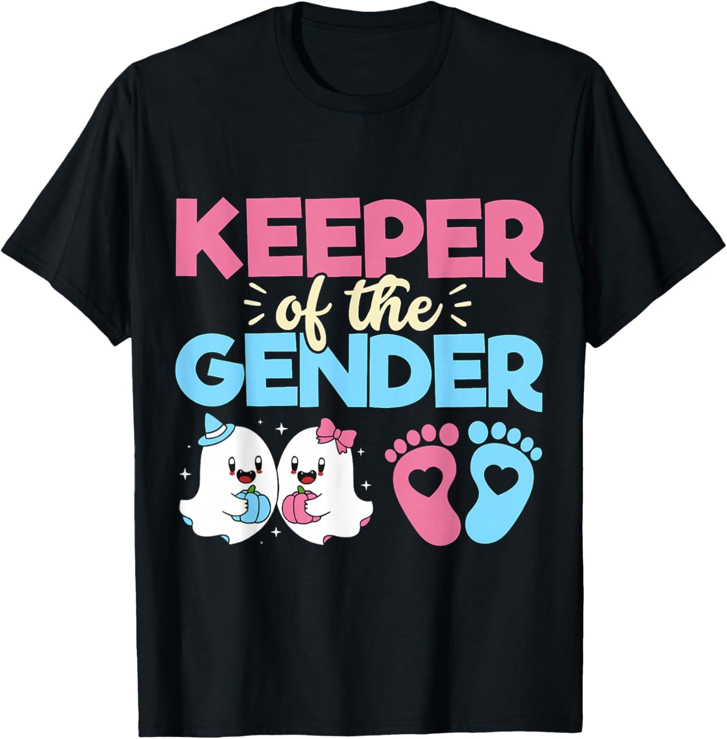 Keeper of The Gender Pumpkin Halloween Baby Gender Reveal T-Shirt - T-Shirt | Black