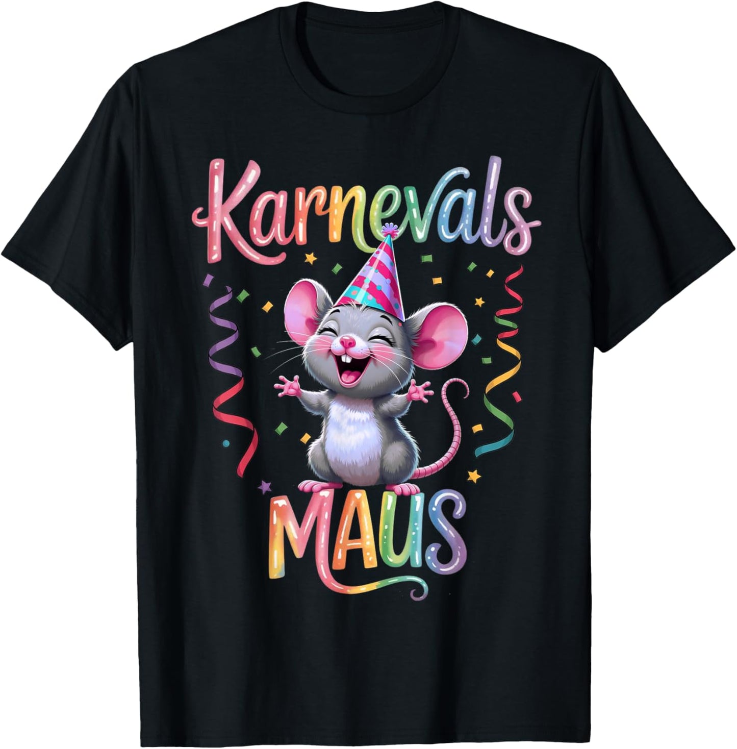 Carnival Mouse Cute Fancy Dress Motif and Children T-Shirt - T-Shirt | Black
