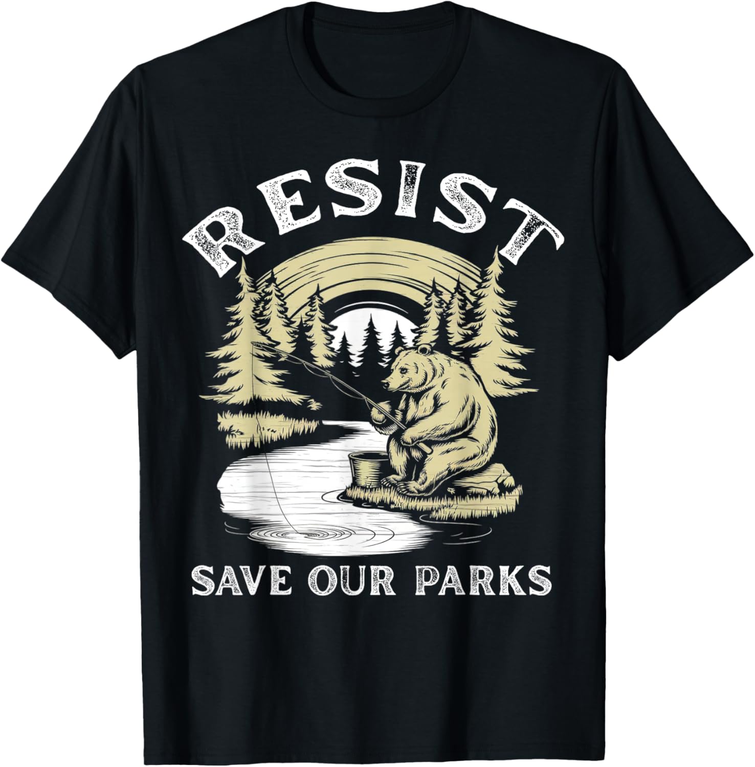 Save Our Parks Vintage Smokey The Resist Bear National Park T-Shirt - T-Shirt | Black