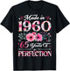 65 Year Old Made In 1960 Floral 65th Birthday Women T-Shirt - T-Shirt | Black